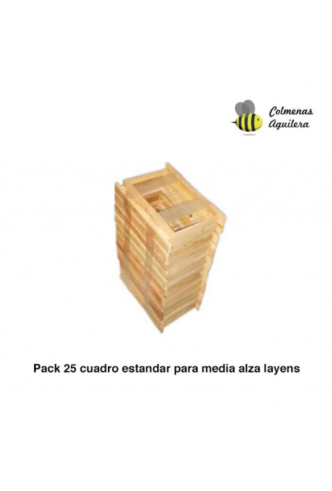 Pack 25 cuadros media alza layens madera pino
